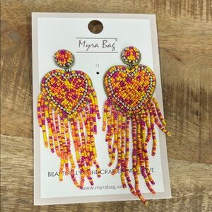 Myra Bag Multicolor Beaded Fringe Earrings
